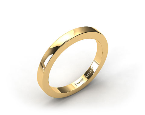 18k Yellow Gold Flat Squared Wire Wedding Ring